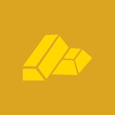 Beyaz arkaplanda izole edilmiş altın çubuklar simgesi