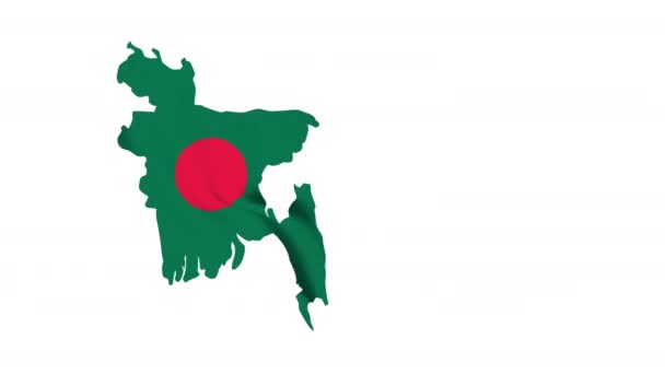 Dia Vitória Nacional Bangladesh Celebrando Animação Com Mapa Animado Agitando — Vídeo de Stock