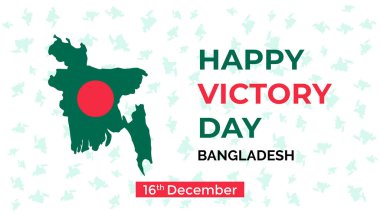 Happy Victory day of Bangladesh celebration background design poster with flag and map
