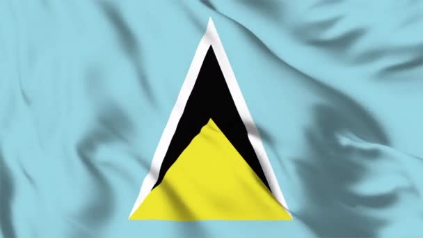 Saint Lucia Lobogtató Zászló Animációs Videó Mongólia Lengő Zászló Zökkenőmentes — Stock videók