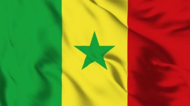 Senegal bayrak sallıyor. 4K animasyon videosu. Moğolistan bayrağını sallıyor.