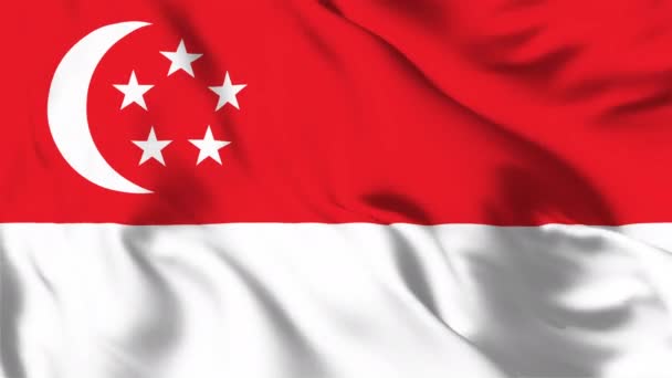 Сингапур Размахивает Флагом Анимационного Видео Монголия Размахивает Флагом — стоковое видео