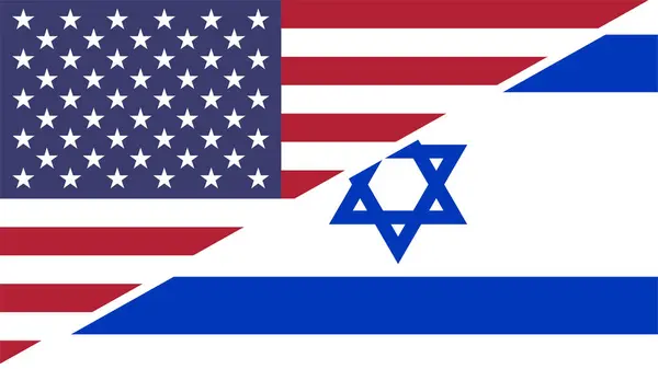 アメリカとイスラエルの旗の背景 — ストック写真