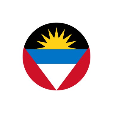 Beyaz arka planda Amtigua ve Barbuda vektör illüstrasyonunun ulusal bayrağı