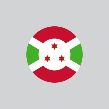 Burundi vektör illüstrasyonunun ulusal bayrağı beyaz arkaplanda daire şeklinde
