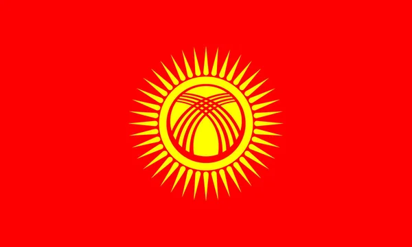 Kırgızistan vektör illüstrasyonunun resmi renkleriyle ulusal bayrağı