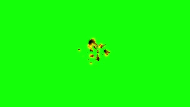 グリーンからブラックスクリーンへのビデオ遷移 バーンアウトによるクロマキー — ストック動画