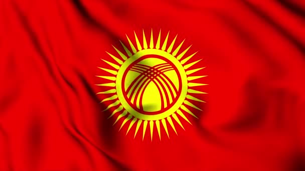 Κιργιστάν Νέα Σημαία Κυματίζει — Αρχείο Βίντεο