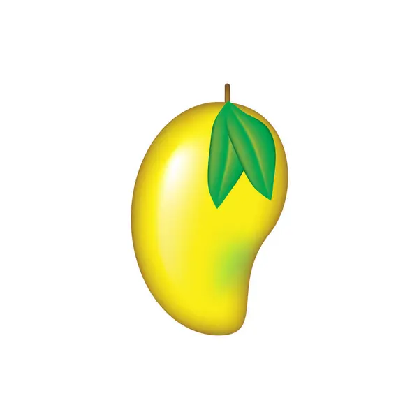 Ripe Mango Ilustrace Izolované Bílém Pozadí Ikona Real Mango — Stock fotografie