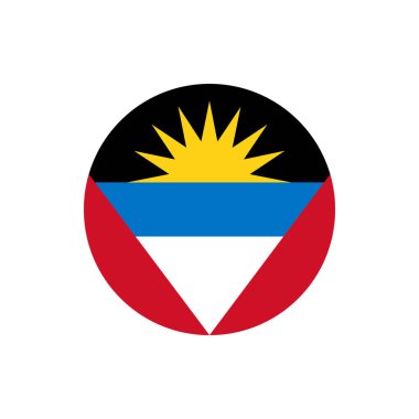 Beyaz arkaplanda Amtigua ve Barbuda bayrağı 