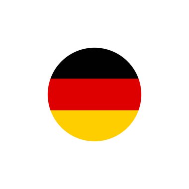 Alman bayrağı yuvarlak, vektör illüstrasyonu