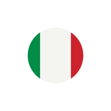 Yuvarlak İtalya bayrağı, vektör illüstrasyonu
