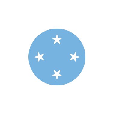 Yuvarlak Mikronezya bayrağı, vektör illüstrasyonu