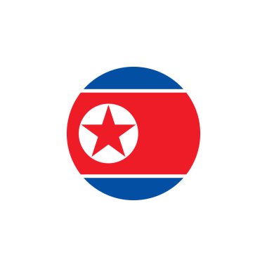 Kuzey Kore bayrağı yuvarlak, vektör illüstrasyonu