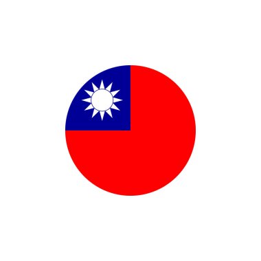 Tayvan bayrağı yuvarlak, vektör illüstrasyonu