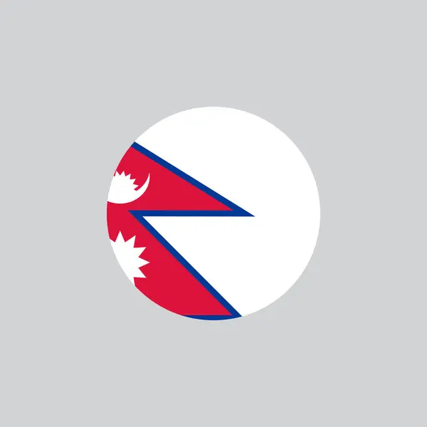Yuvarlak Nepal bayrağı, vektör illüstrasyonu