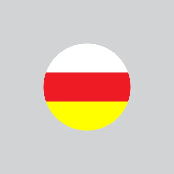 Yuvarlak Osetya bayrağı, vektör illüstrasyonu