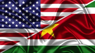 Birleşik ABD ve Surinam 3d illüstrasyonları