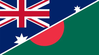 United flags of Bangladesh and Australia, 3d illustration clipart