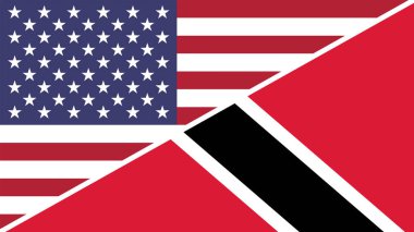 ABD, Trinidad ve Tobago birleşik bayrakları, 3D illüstrasyon