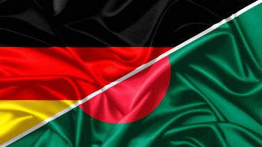 United flags of Bangladesh and Germany , 3d illustration   clipart