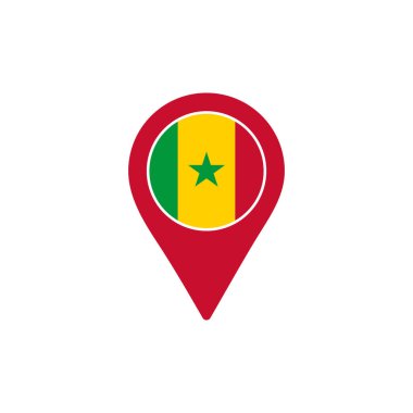 Senegal logosunun ulusal bayrağını gösteren bir işaret. vektör illüstrasyonu