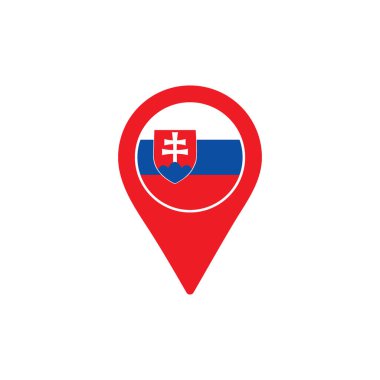 Slovakya logosunun ulusal bayrağını gösteren bir işaret. vektör illüstrasyonu