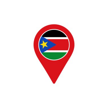 Güney Sudan logosunun ulusal bayrağını gösteren bir işaret. vektör illüstrasyonu 