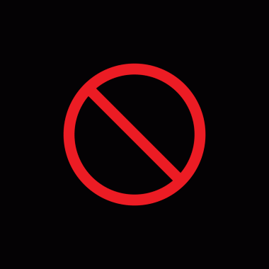 yasaklı, beyaz arkaplanda yasak simgesi