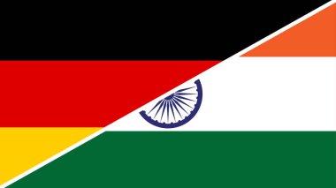 Hindistan ve Almanya 'nın ulusal bayraklarını birleştiren ayrık bayrak tasarımı