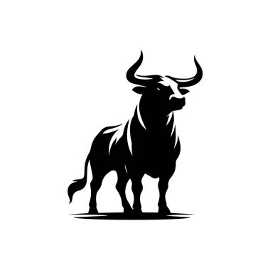 Boğa ayakta siluet çizimi