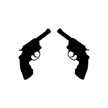 Çapraz tabanca siluet vektörü