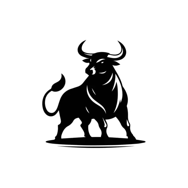 Kuyruğunu kıstırmış, beyaz arka planda izole bir boğa silueti.