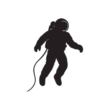 Uzayda yüzen bir astronotun silueti ve arka planda gezegen.