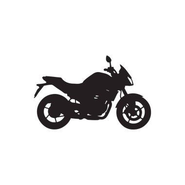 Motosiklet silueti beyaz arka planda izole edilmiş spor bisiklet taşımacılığı hız kavramı