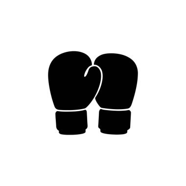 Beyaz arka planda boks eldivenlerinin silueti