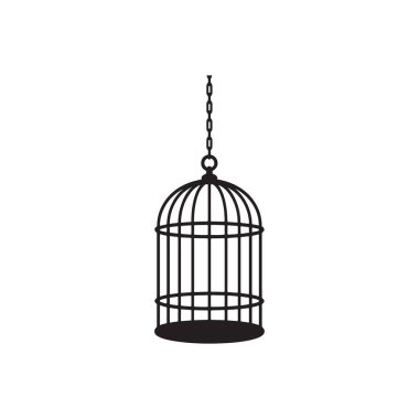 Ev dekorasyonu ve hayvan barınağı için kuş kafesi silueti simgesi