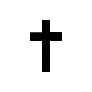 Din maneviyatı ve Hıristiyan inancı için çapraz siluet simgesi