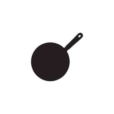Mutfak ve yemek temaları için tava silueti yuvarlak tava simgesi