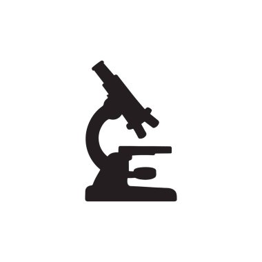 Bilim araştırmaları ve eğitim temaları için mikroskop siluet simgesi