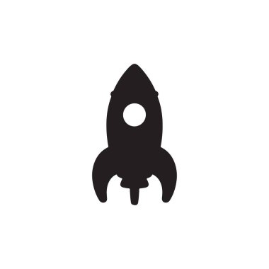 Uzay keşfi bilim ve teknoloji için roket siluet simgesi