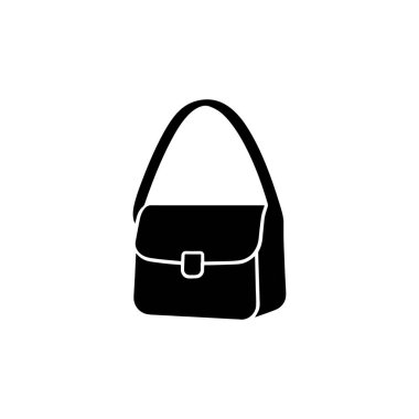 El çantası ikonu silueti basit kadın çantası moda aksesuarı alışveriş bürosu için kayışlı münferit resim