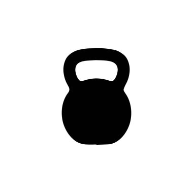 Kettlebell ikonu silueti basit spor salonu ağırlık antrenman ekipmanları ve vücut geliştirme izole illüstrasyonu