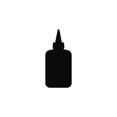 Yapıştırıcı şişe silueti yapışkan kap sanat aracı beyaz arka planda izole