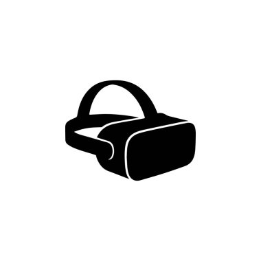 vr kulaklık silueti sanal gerçeklik oyun aygıtı teknolojisi eğlence beyaz arka planda izole