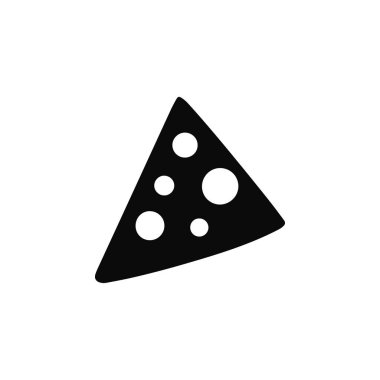 Pizza dilimi silueti, fast food abur cuburu, peynir soslu çizim.