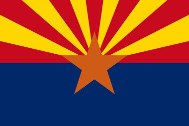 Arizona bayrağı. Birleşik Devletler resmi bayrağı