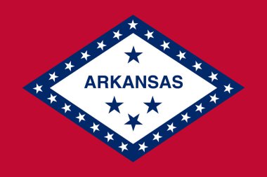 Arkansas bayrağı. Birleşik Devletler resmi bayrağı