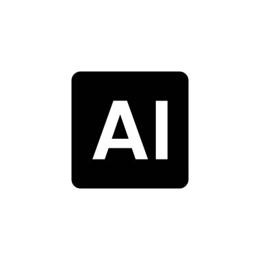 Beyaz arkaplanda siyah metin olan minimal ai logo vektör tasarımı