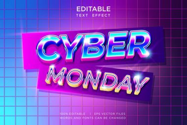 Modern 3d düzenlenebilir metin efekti şablon tasarımı